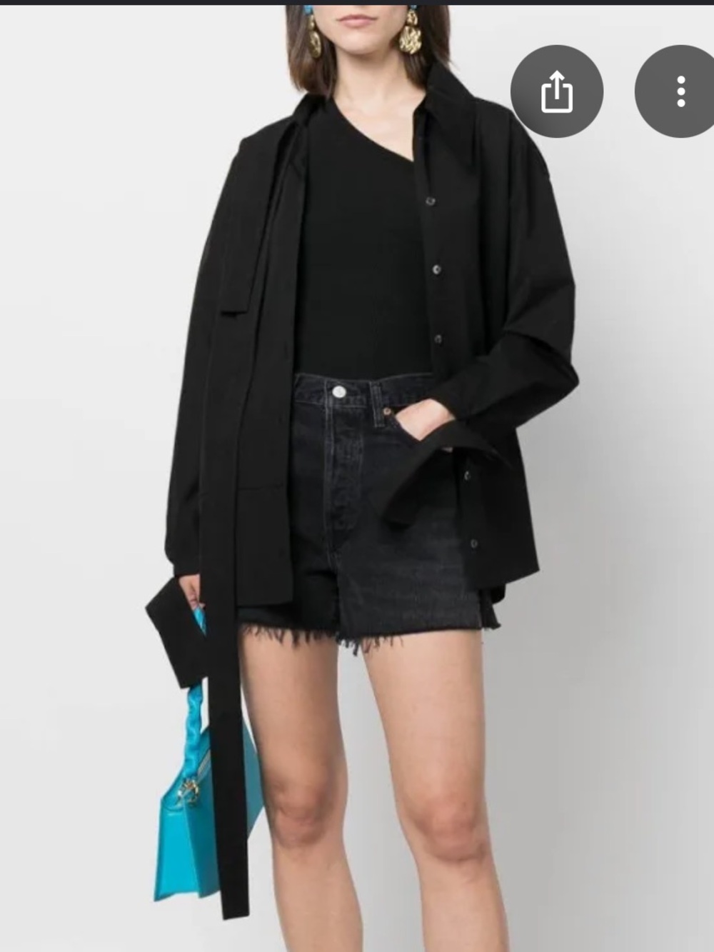 Agolde dee short Black Distressed Denim Dee Short